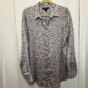 Banana Republic Dillon classic fit shirt grey floral pattern